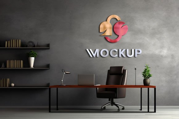 3D Realistic Logo Mockup Design