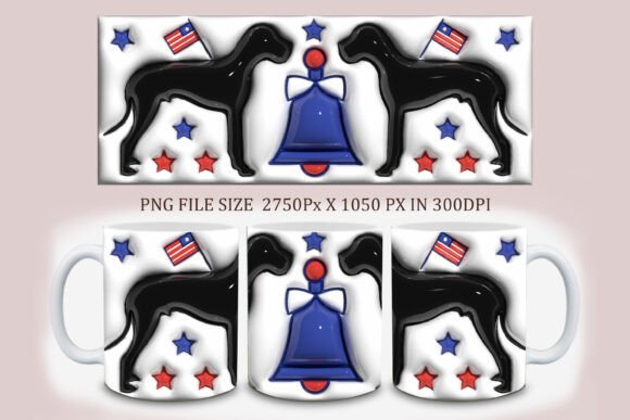 Bringing Patriotism to Life: The 3D Mug Design Featuring a Patriotic Great Dane