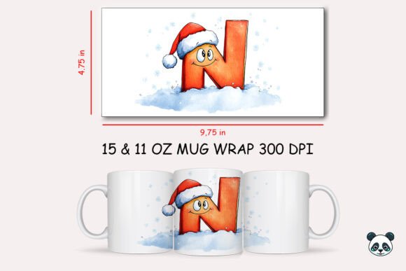 Charming Christmas Baby Letter D Mug Wrap