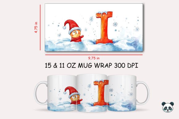 Christmas Baby Letter D Mug Wrap 7 Design