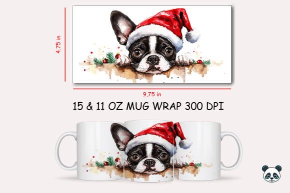 Christmas Boston Terrier Mug Wrap 1: Elevating Holiday Sublimation with Precision Design
