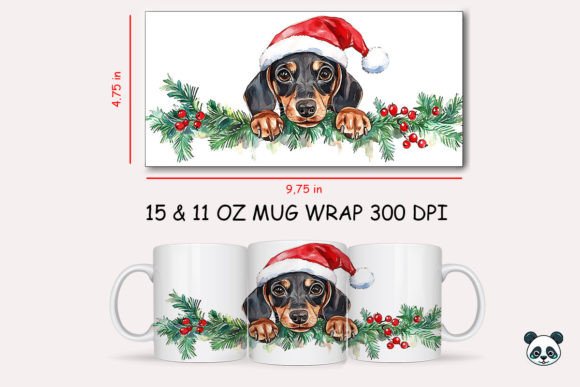 Christmas Dachshund Mug Wrap 3: A Festive Sublimation Design Guide