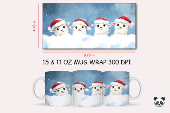Christmas Dall Sheep Mug Wrap 1: Elevating Holiday Sublimation with Precision Artistry