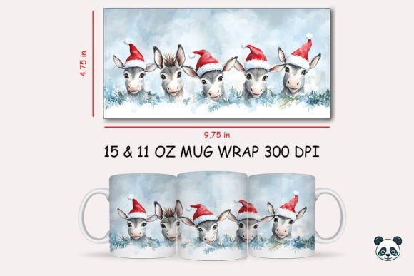 Christmas Donkey Mug Wrap Guide