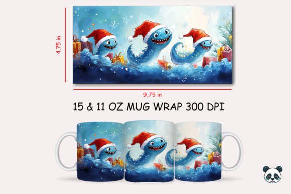 Christmas Eel Mug Wrap: Elevating Holiday Sublimation with Unique 3D Designs