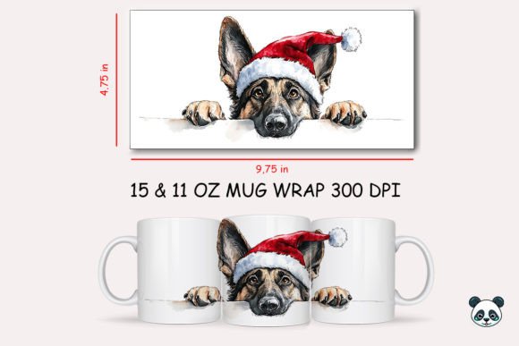 Christmas German Shepherd Mug Wrap
