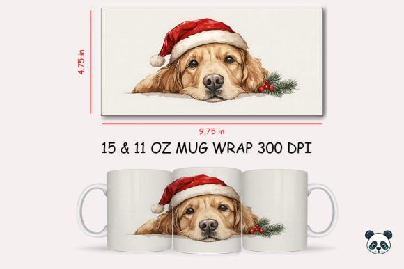 Christmas Golden Retriever Mug Wrap