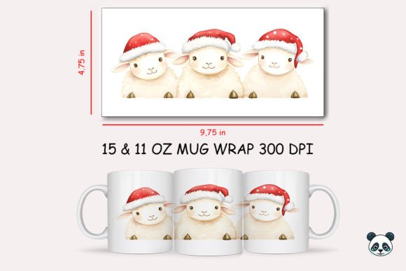 Christmas Sheep Mug Wrap 3: Elevating Holiday Sublimation with Whimsical Design