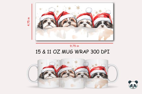Christmas Shih Tzu Mug Wrap 1: Elevating Holiday Sublimation with Precision Design
