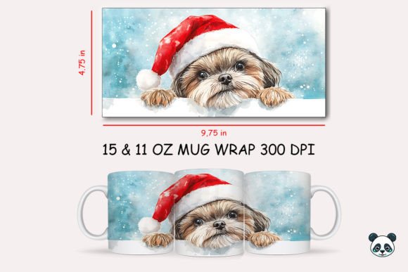 Christmas Shih Tzu Mug Wrap Design Guide