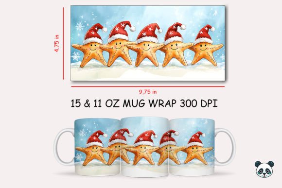 Christmas Starfish Mug Wrap: Elevate Your Holiday Sublimation Projects