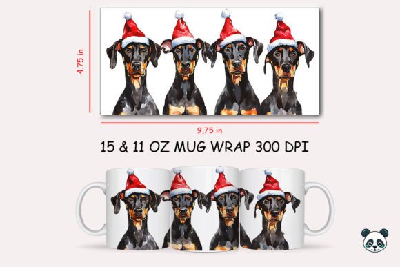 Creating Festive Gifts with the Christmas Doberman Pinscher Mug Wrap: A Guide to 3D Sublimation Design