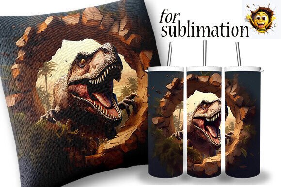Dinosaur Sublimation Design 3D Effect Guide