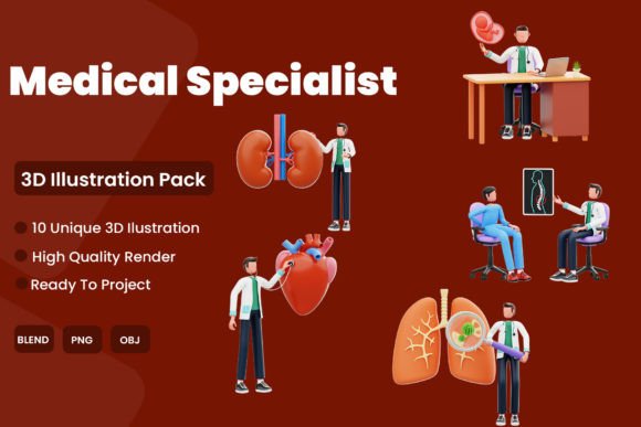 Elevating Healthcare Design with the Medical Specialist 3D Illustration Pack