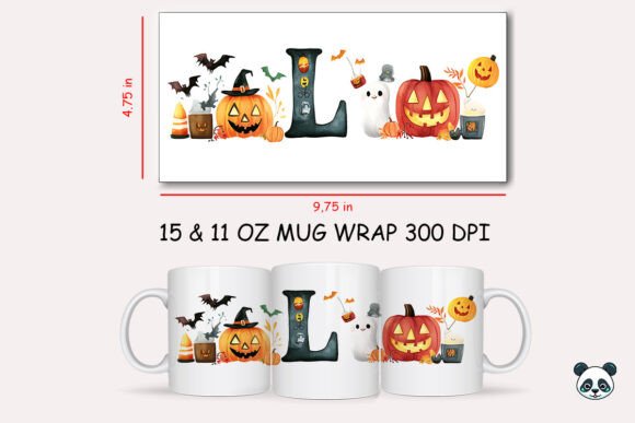 Elevating Seasonal Merchandise with the Halloween Letter L Mug Wrap Sublimation 1 Design