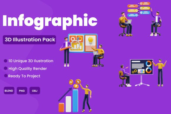Enhancing Visual Communication with the Infographic 3D Illustration Pack