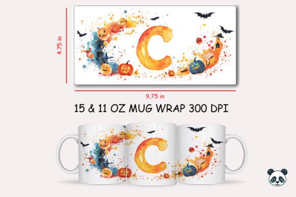 Halloween Letter C Mug Wrap Sublimation 1: Elevating Your Custom Drinkware Game