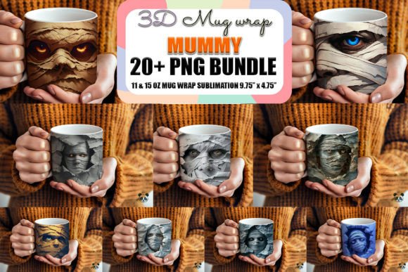 Halloween Mummy 3D Mug Wrap Bundle