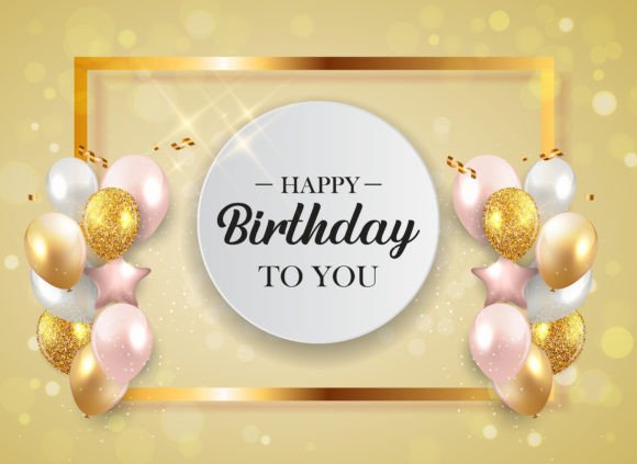 Happy Birthday 3D Balloon Design Template