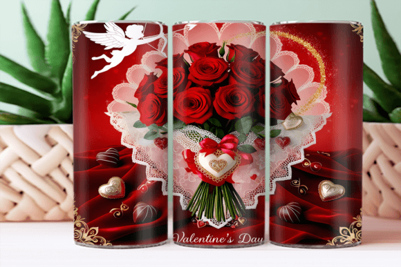 Happy Valentine's Day 3D Tumbler Design