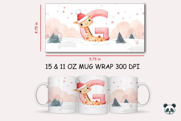 Integrating the Christmas Baby Letter G with Giraffe Mug Wrap into Your Sublimation Workflow