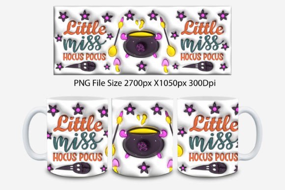 Little Miss Hocus Pocus 3D Mug Design: Elevating Your Sublimation Projects with Whimsical Precision