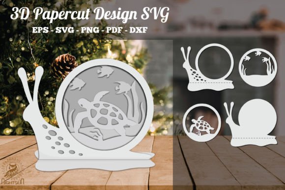 Sea Turtle 3D Papercut Design SVG