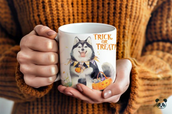 Siberian Husky Trick or Treat 3D Mug Wrap