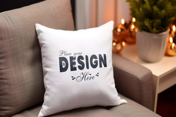 Strategic Branding with White Pillow Mockup 3D Render Design