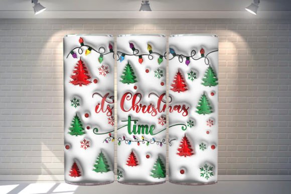 Strategic Holiday Branding with the Its Christmas Time 3D Tumbler Design