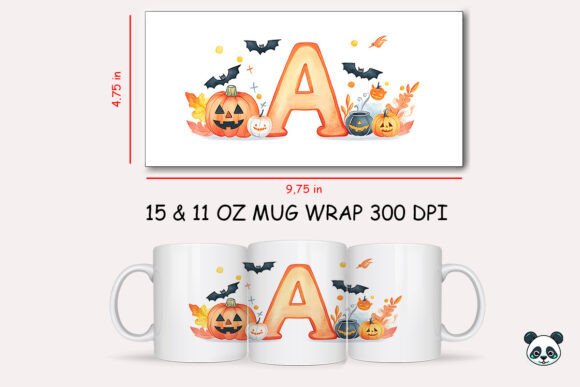 Unleash Spooky Creativity with the Halloween Letter A Mug Wrap Sublimation Design